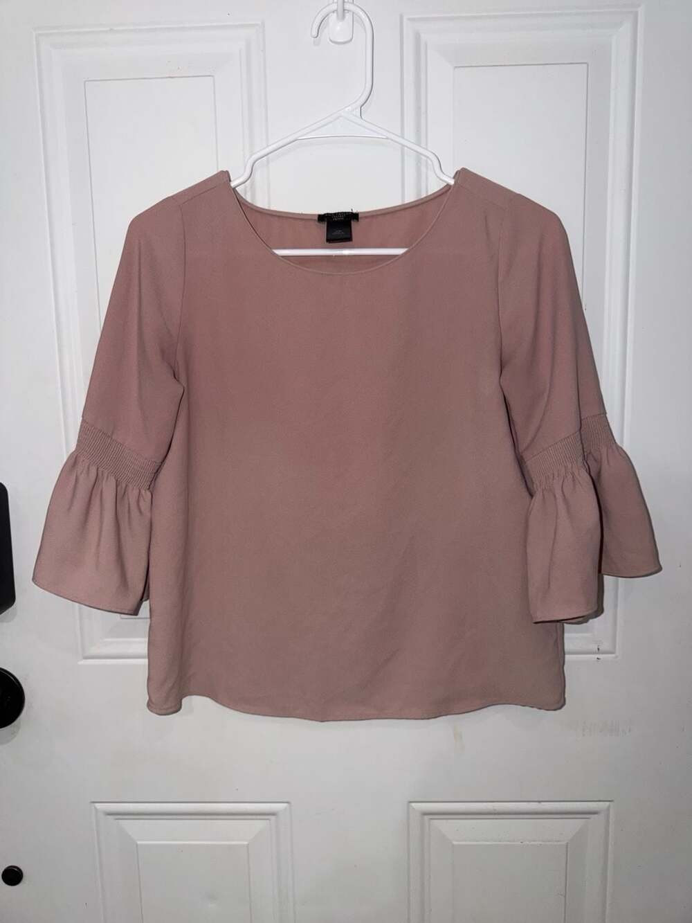 Ann Taylor Factory Ruffle Sleeve Scoopneck Blouse